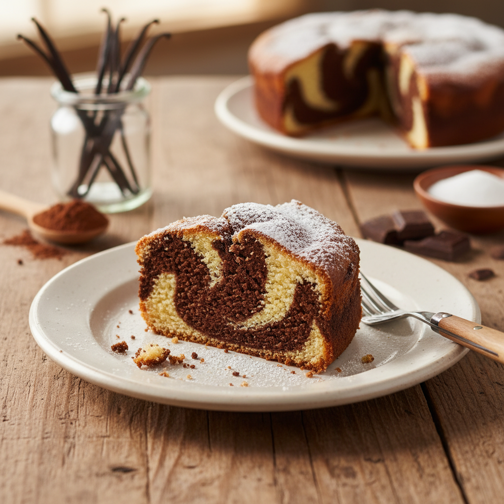 Preprost recept za marmorni kolač, ki vedno uspe