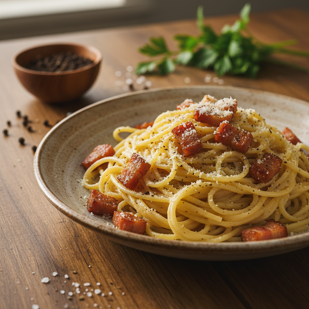 Špageti carbonara: Originalen recept brez smetane