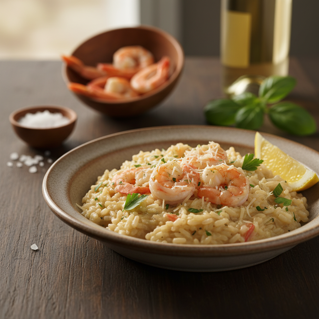 Popolno kosilo: Kremasta rižota s kozicami v 30 minutah