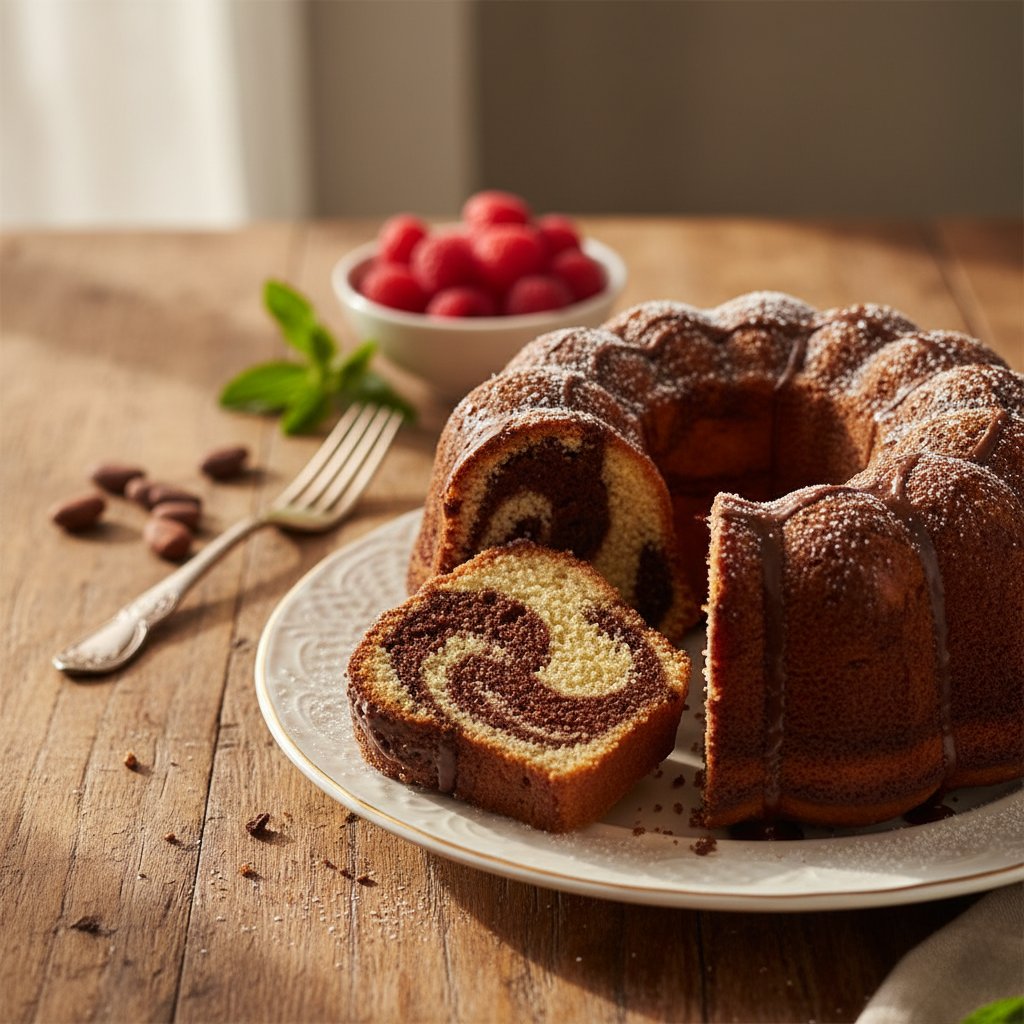Sočen marmorni kolač s pudingom: Recept, ki uspe vsakič