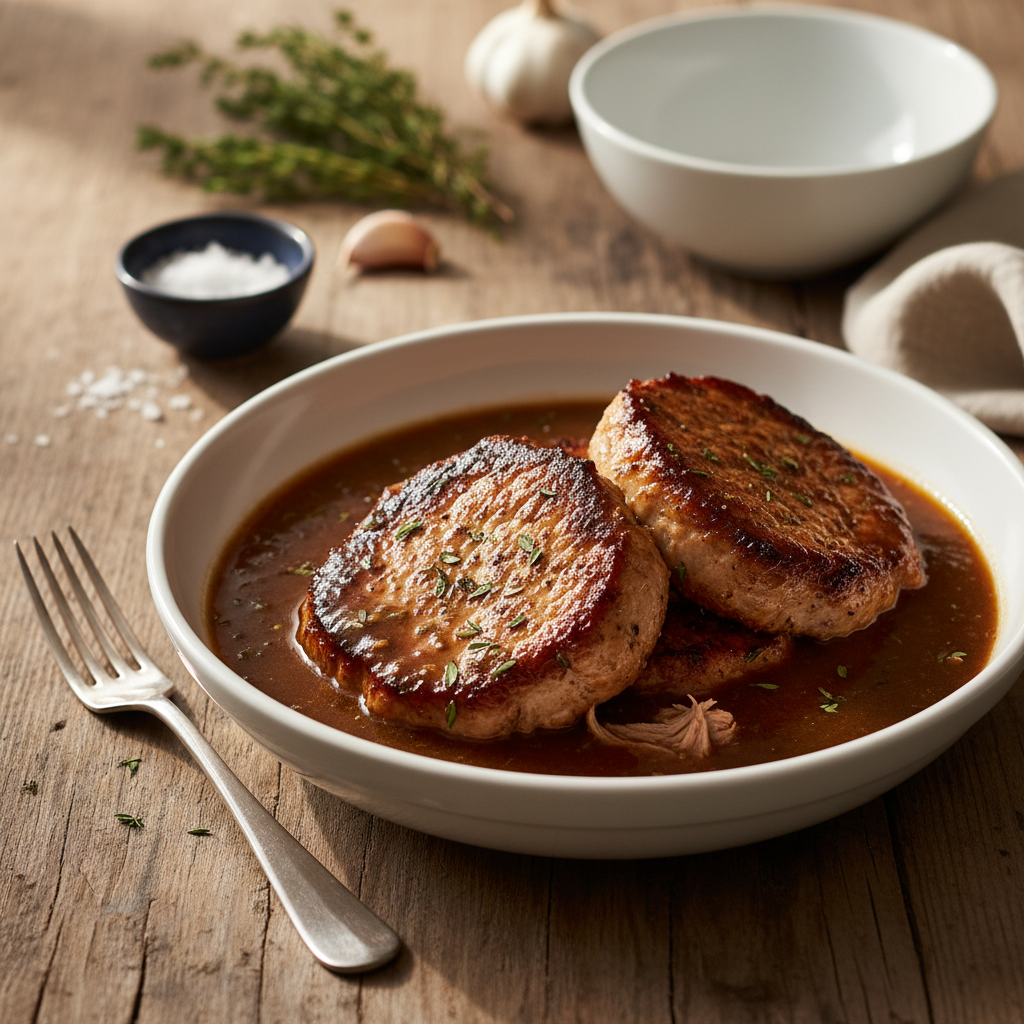 Svinjski zrezki v naravni omaki: Recept za sočno kosilo